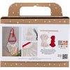 Mini set hobby Creativ Company macramè, Babbo Natale, rosso Natale, bianco sporco, 1 scatola