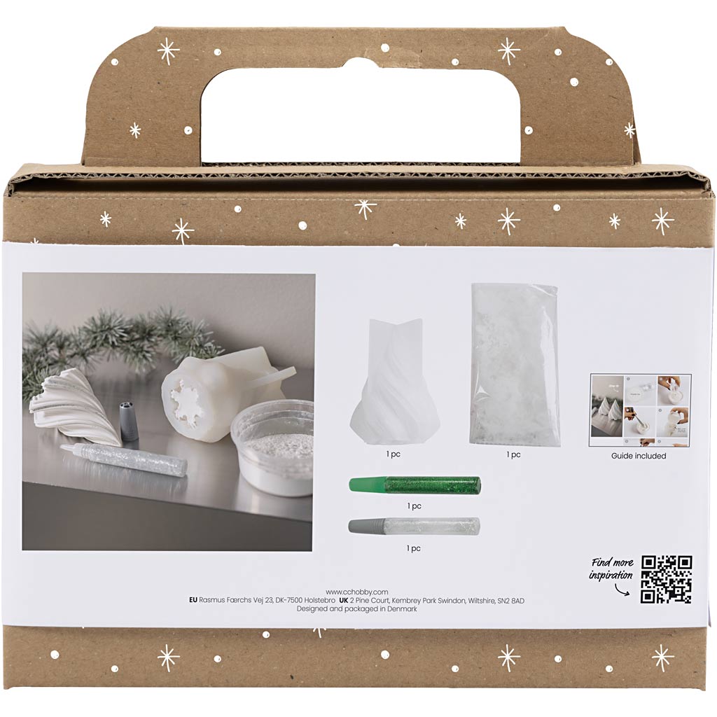 Creativ company mini hobby set resin casting, Christmas trees, white, 1 box