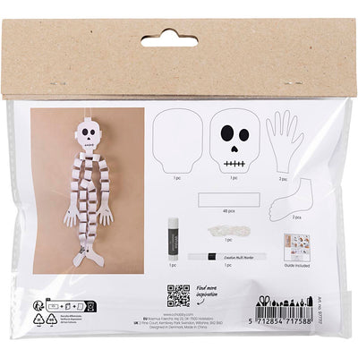 Creativ Company mini set hobby decorazioni di carta, scheletro, bianco e nero, 1 scatola