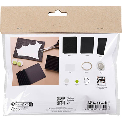 Creativ Company mini set hobby decorazioni di carta, pipistrelli, nero, bianco, 1 scatola