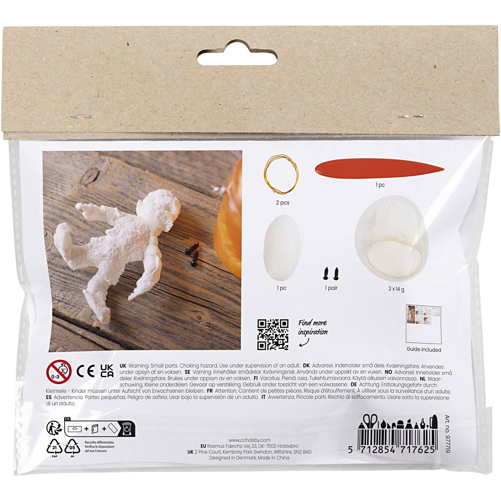 Creativ company mini hobby set modeling, mummy, white, 1 box