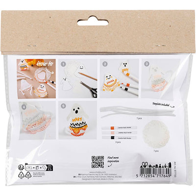 Mini set hobby Creative Company da colorare, fantasmi, nero, arancione chiaro, arancione medio, bianco, 1 scatola