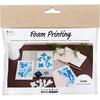 Creativ company mini hobby set foam print, tarjeta con diseño, blanco, blanquecino, 1 caja