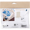 Creativ company mini hobby set foam print, tarjeta con diseño, blanco, blanquecino, 1 caja
