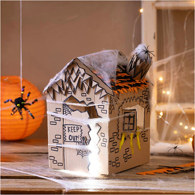 Creativ Company maxi set hobby decorazione, casa stregata, nero, marrone chiaro, arancione, 1 scatola