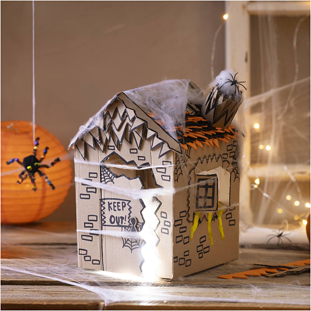 Creativ company maxi hobby set decoración, casa embrujada, negro, marrón claro, naranja, 1 caja