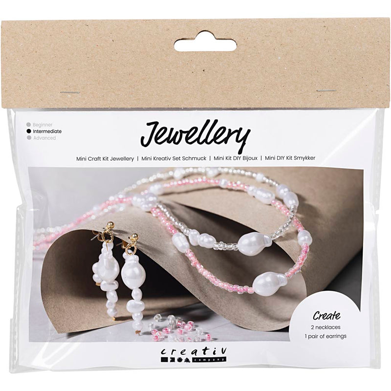 Mini set hobby di Creativ Company, gioielli, collane e orecchini, lucentezza, 1 scatola