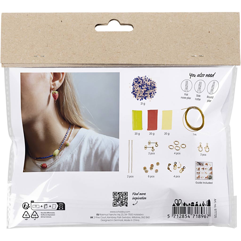 Mini set hobby di Creativ Company, gioielli, collana e orecchini, blu reale, 1 scatola