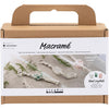 Creativ company mini hobby set macramé, llaveros, transparente mate, verde polvoriento, rosa suave, natural claro, 1 caja