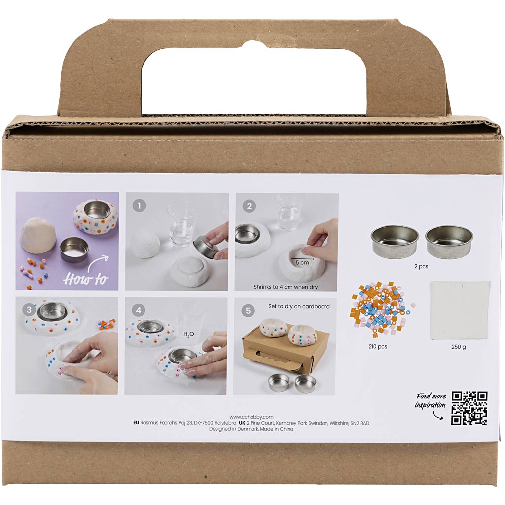 Creativ Company mini set hobby scultura, portacandele, bianco, 1 scatola