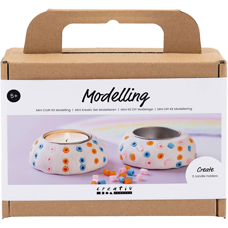 Creativ Company mini set hobby scultura, portacandele, bianco, 1 scatola