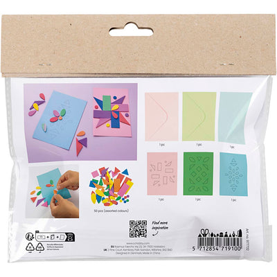 Creativ Company mini set hobby decorazione, biglietti decorati, blu, verde, rosa, 1 scatola