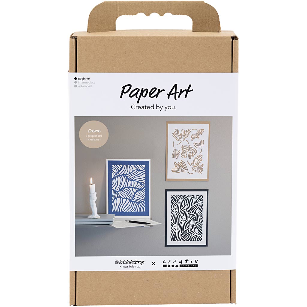 Creativ company hobby set paper art, cuadros para colgar, blanquecino, 1 caja