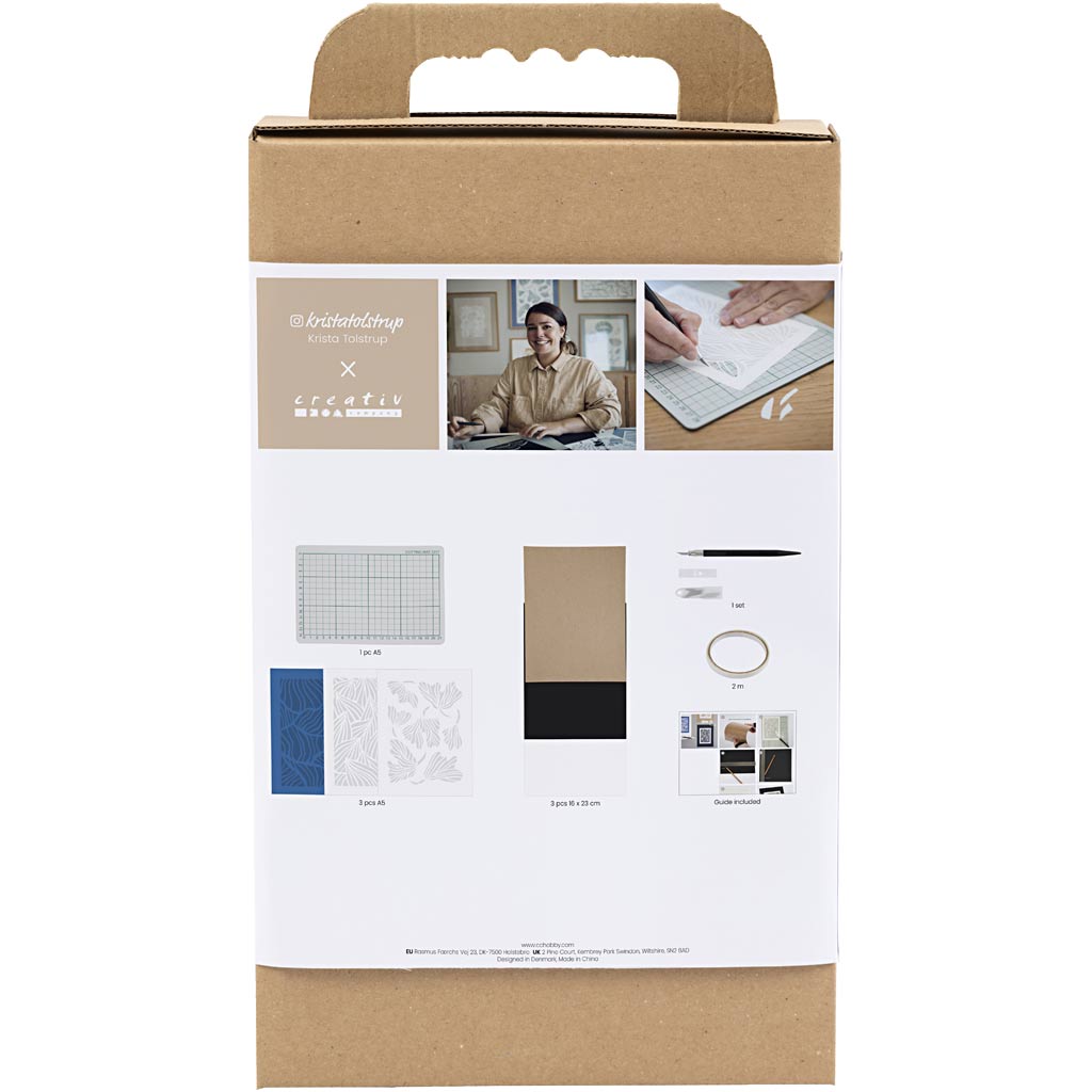 Set hobby Creativ Company con carta artistica, quadri da appendere, bianco sporco, 1 scatola