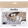 Mini set hobby di Creativ Company, gioielli, orecchini, nero, bianco, 1 scatola