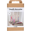 Creativ company hobby set velas decorativas, velas puntiagudas decoradas, blanco, 1 caja