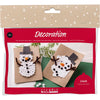 Mini set hobby creativo della Creative Company, cartoline di Natale con pupazzi di neve, nero, marrone, arancione medio, bianco, 1 scatola