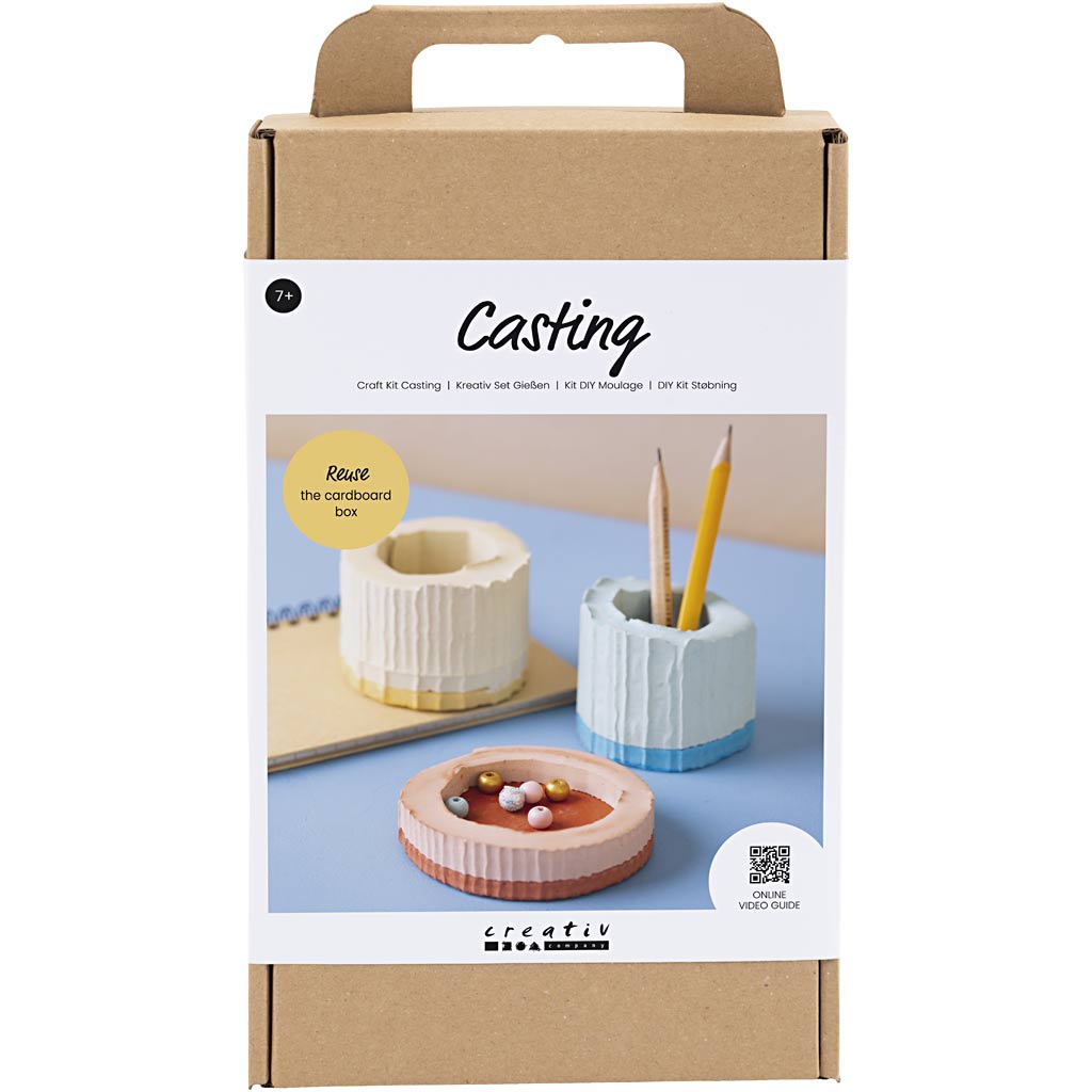 Creativ company hobby set casting, contenedores, azul, rojo, amarillo claro, 1 caja