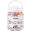 Perle di cera dell'azienda Creativ, dimensione del foro 1,3-2,5 mm, ca. 5500 pezzi, arancio pastello, rosa chiaro, viola chiaro, madreperla, 425 g, 700 ml 1 scatola