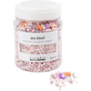 Perle di cera dell'azienda Creativ, dimensione del foro 1,3-2,5 mm, ca. 5500 pezzi, arancio pastello, rosa chiaro, viola chiaro, madreperla, 425 g, 700 ml 1 scatola