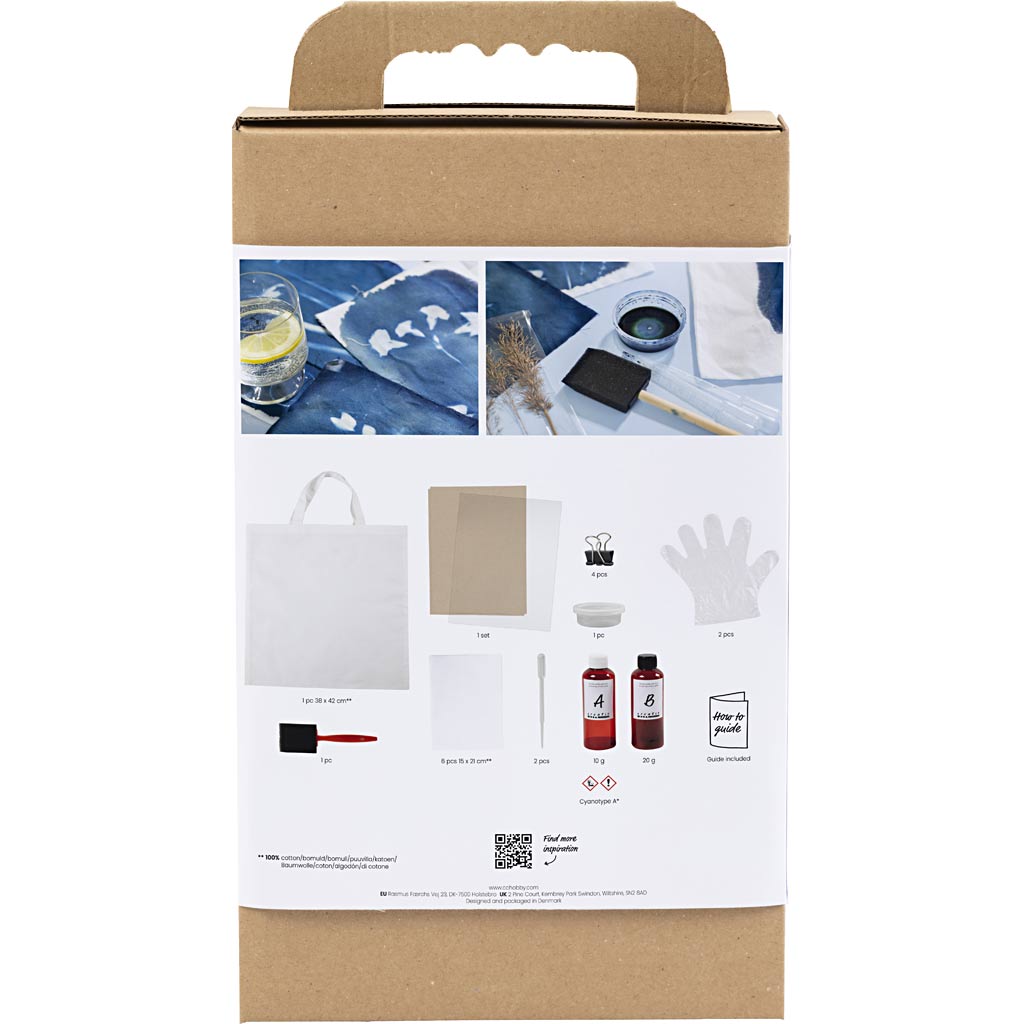 Set hobby Creative Company, cianotipia, tessuto, blu, 1 scatola