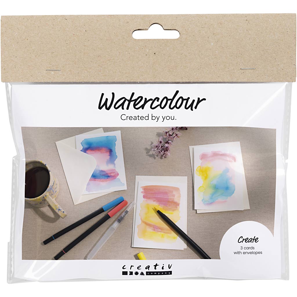 Mini set hobby Creative Company acquerello, cartoline e buste, 1 scatola