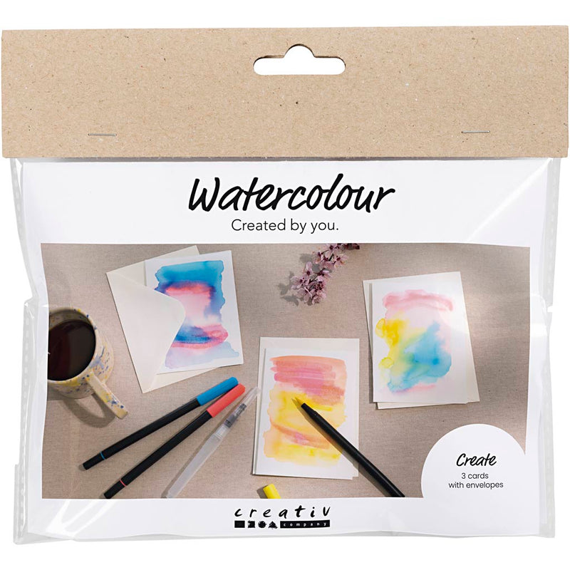 Creativ company mini set de hobby acuarela, tarjetas y sobres, 1 caja