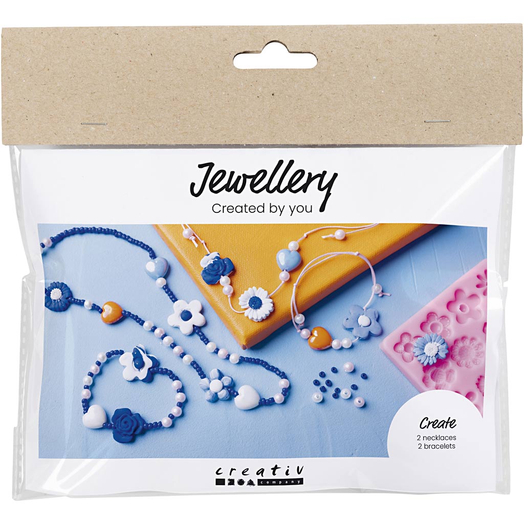 Mini set hobby Creative Company, gioielli, fiori, vari colori, 1 scatola