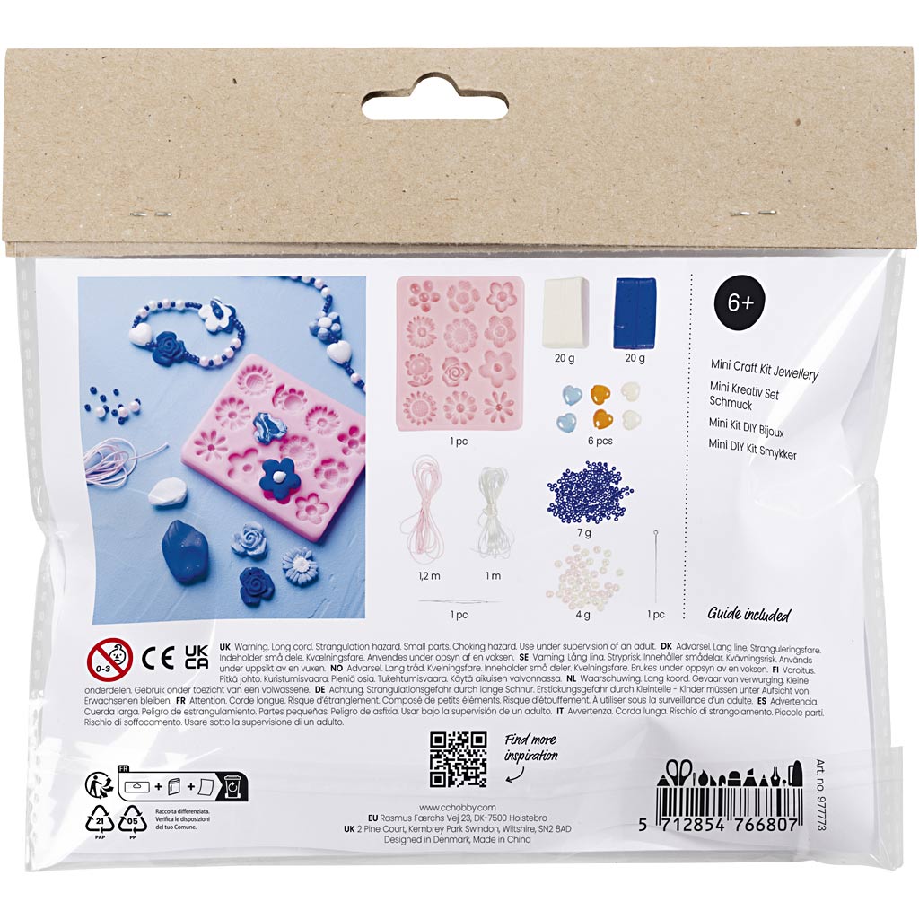 Mini set hobby Creative Company, gioielli, fiori, vari colori, 1 scatola
