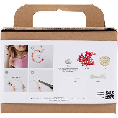 Creativ company mini hobby set de joyería, collar y pulsera, rosa, 1 caja
