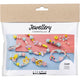 Mini set hobby di Creativ Company gioielli, collane, bracciali, orecchini, azzurro, rosso chiaro, giallo, 1 scatola