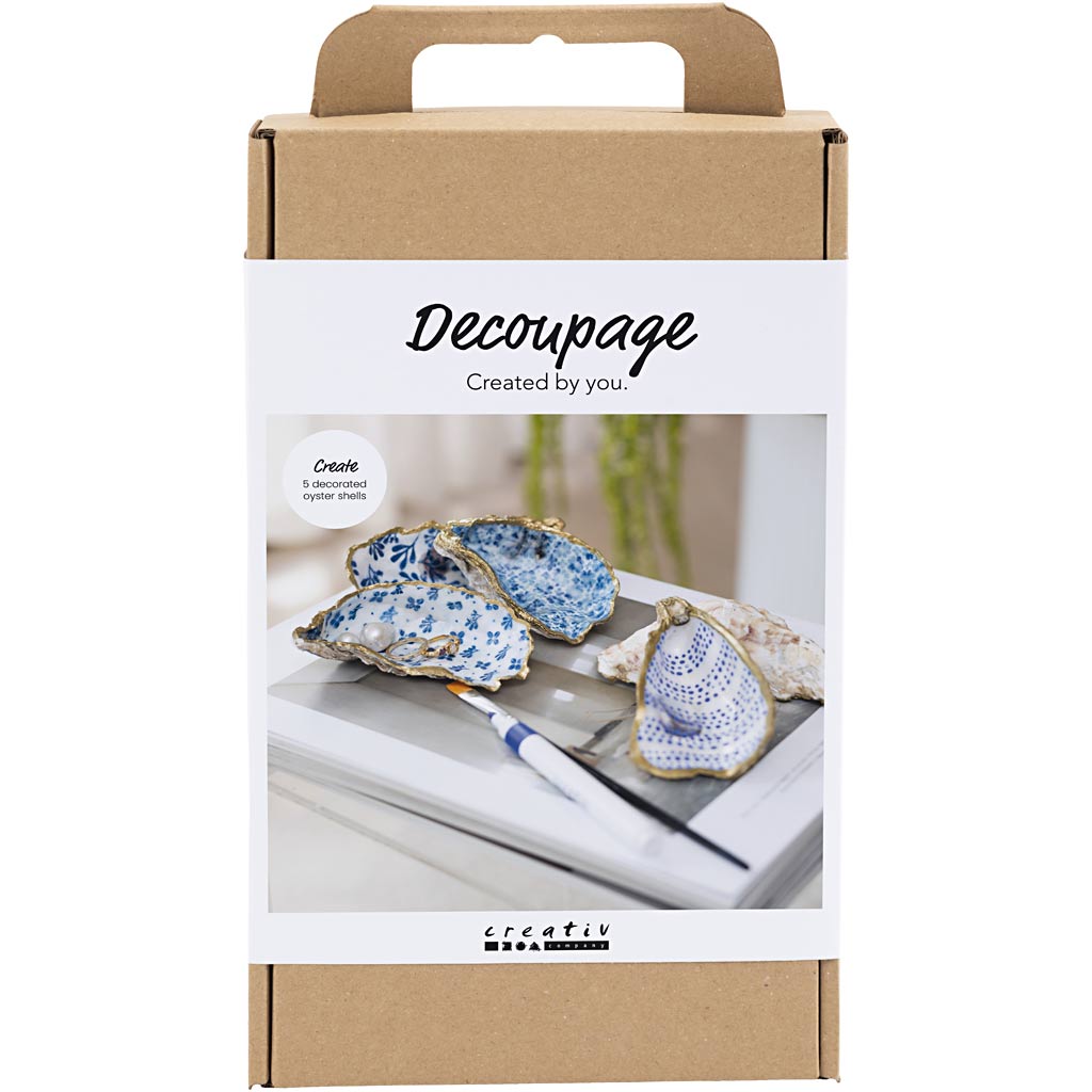 Creativ company hobbyset decoupage oesterschelpen blauw