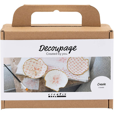 Creativ company mini hobby set decoupage, conchas de mejillón, rosa claro, 1 caja