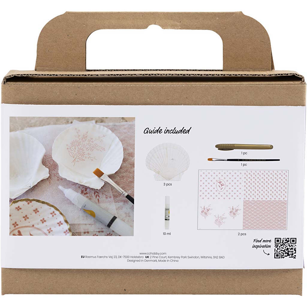 Creativ company mini hobby set decoupage, conchas de mejillón, rosa claro, 1 caja