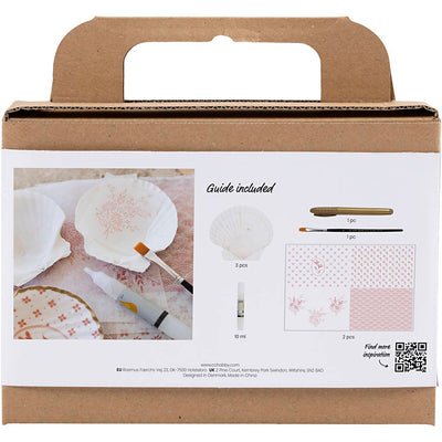Creativ company mini hobby set decoupage, conchas de mejillón, rosa claro, 1 caja