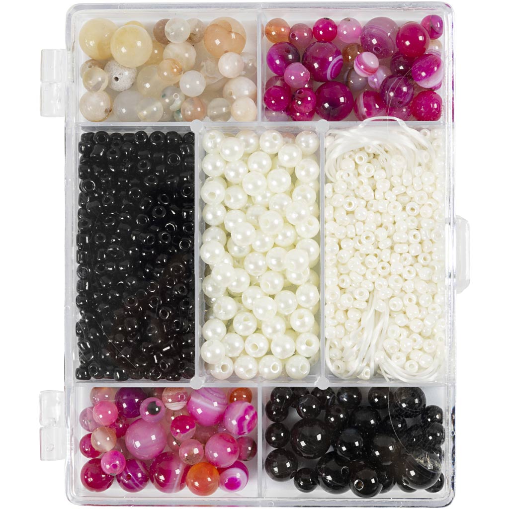 Https: www.cchobby.nl creatieve-box-sieraden-agaten-afm-2-6-10-mm-gatgrootte-0-8-1-8-mm-ca-2740-stuk-beige-zwart-roze-wit-parelmoer-1-doos