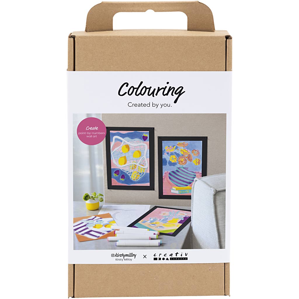 Set hobby Creative Company colori, pittura con numeri, evidenziatori, 1 scatola
