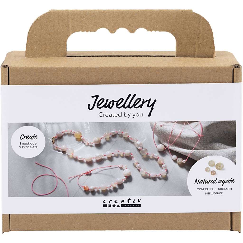 Creativ Company Mini Hobby Set de joyería, collares y pulseras, rosa, 1 caja