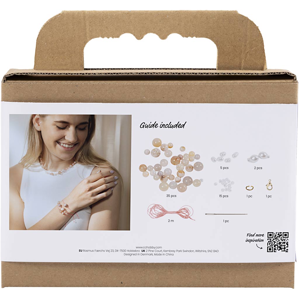 Mini set hobby di Creativ Company, gioielli, collane e braccialetti, rosa, 1 scatola