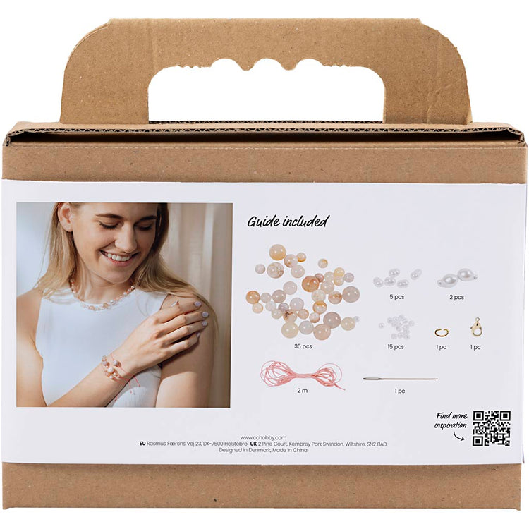 Mini set hobby di Creativ Company, gioielli, collane e braccialetti, rosa, 1 scatola