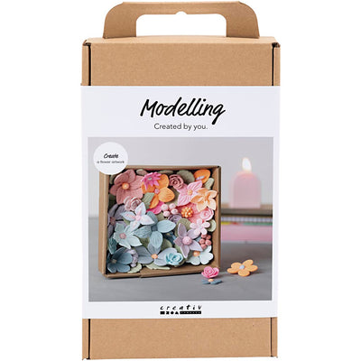 Creativ company hobby set modelado, flores, colores pastel, 1 caja