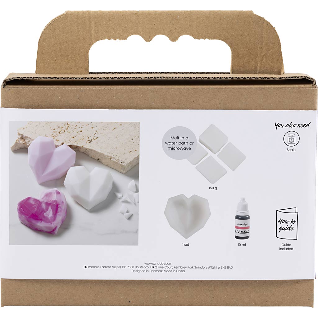 Creativ company mini soap making hobby set, hearts, pink, 1 box