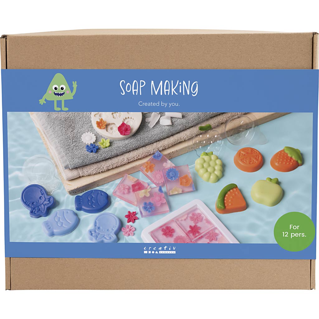 Creativ company grupo para hacer jabón, 2 agujeros, azul, verde, naranja, rosa, 1 caja