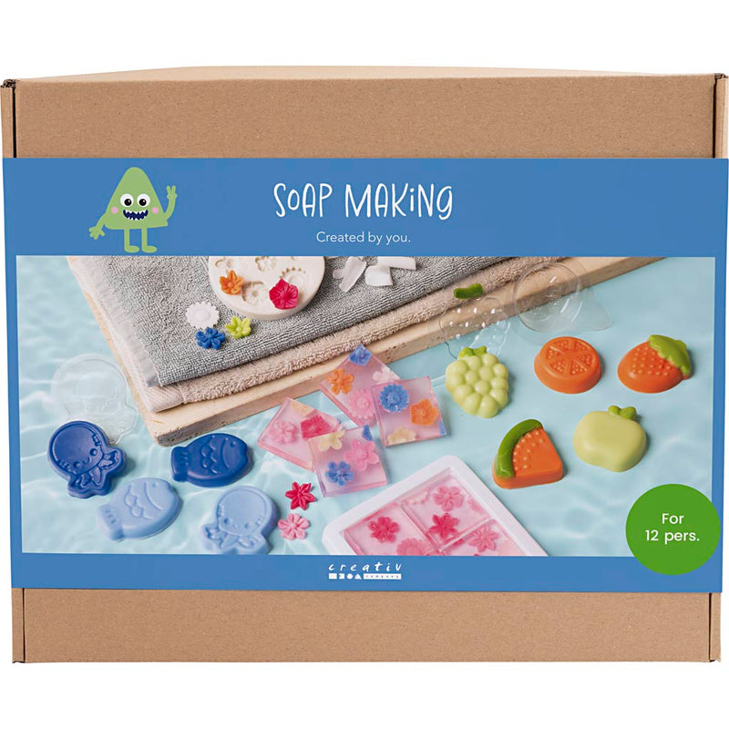 Set gruppo saponetta Creativ Company, 2 fori, blu, verde, arancione, rosa, 1 scatola