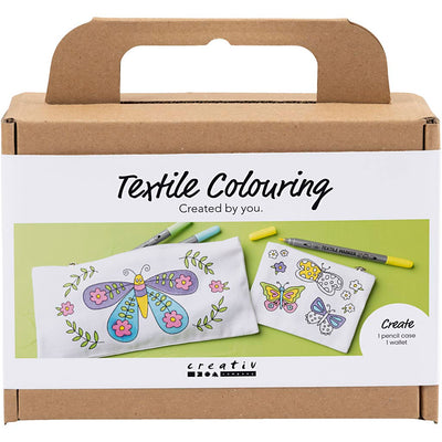 Mini set hobby per decorazione tessile Creative Company, farfalle, colori pastello, 1 scatola