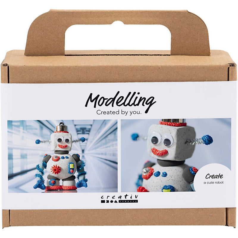 Mini set hobby per scultura Creativ Company, robot, blu, grigio, rosso, 1 scatola