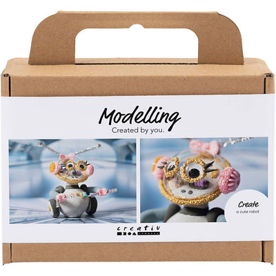 Creativ company mini hobby set robot modelado gris y rosa