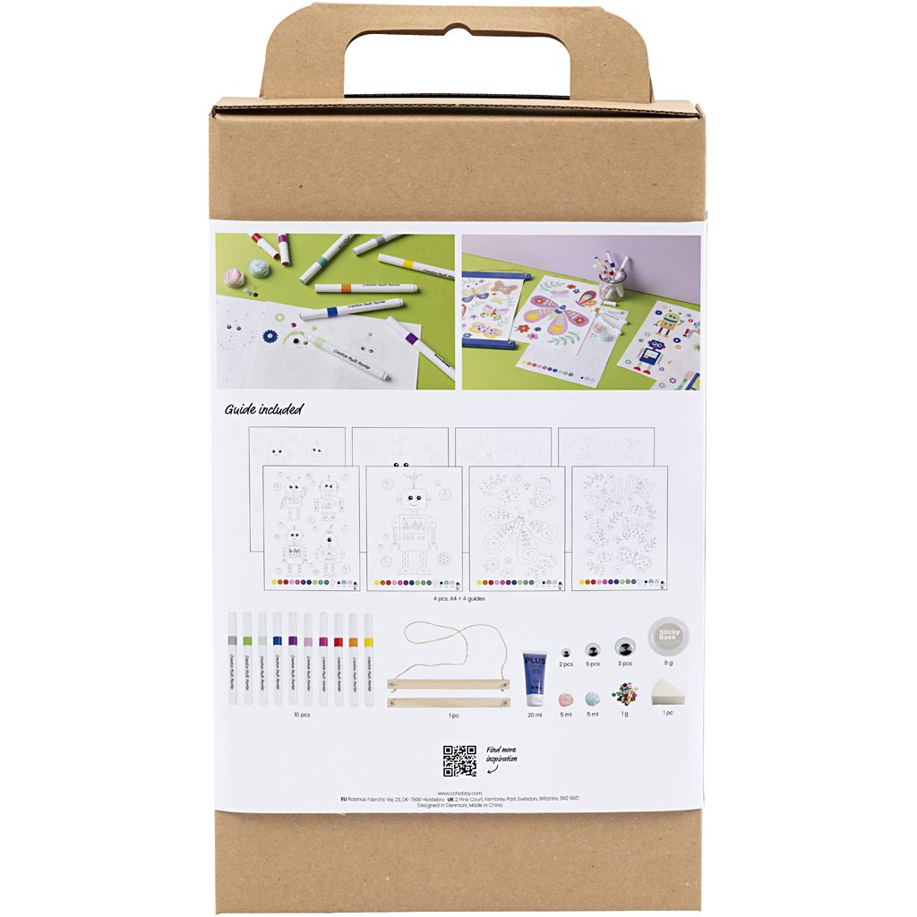 Set hobby Creative Company colori, farfalla e robot, colori allegri, 1 scatola