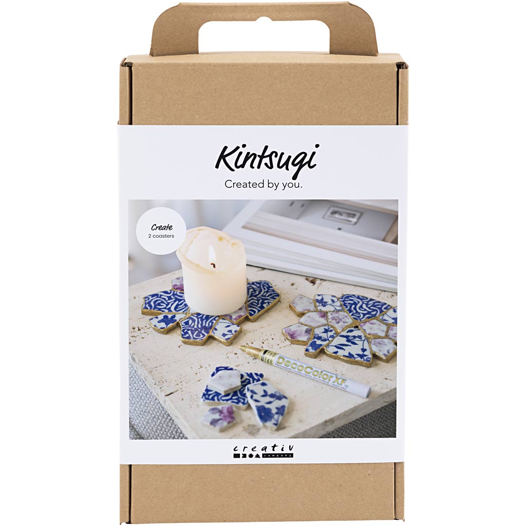 Set hobby Creative Company Kintsugi, sottobicchiere, blu, oro, rosso chiaro, bianco, 1 scatola