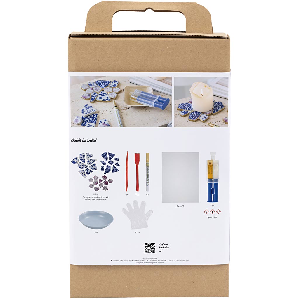 Set hobby Creative Company Kintsugi, sottobicchiere, blu, oro, rosso chiaro, bianco, 1 scatola